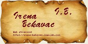 Irena Bekavac vizit kartica